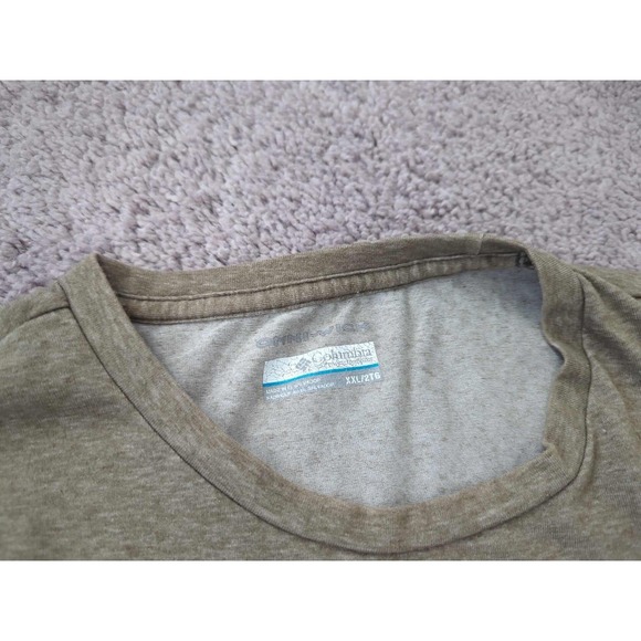 Columbia T Shirt Mens XL Heather Brown Performance Crewneck Athletic - Picture 3 of 8